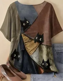 猫モチーフ tシャツ　JAPANサイズ6XL オーバーサイズ