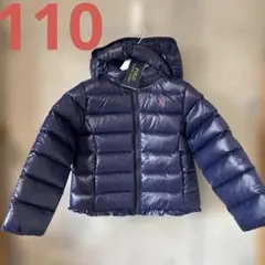 新品★定価４万円★ラルフローレンダウンジャケット4T110ネイビー フリル女の子