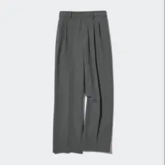 UNIQLO タックワイドパンツ ツータック　グレー Msize