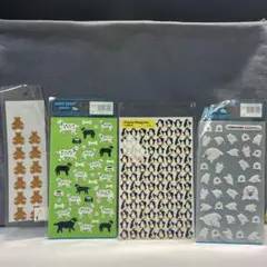 動物シールセット（クマ・犬・ペンギン・ゴマアザラシ）