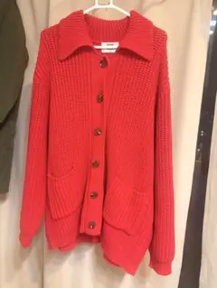 jouetie レッド ニットカーディガン