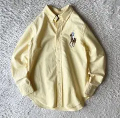 ラルフローレン 美品 オックスフォードシャツ M 黄 ビッグポニー