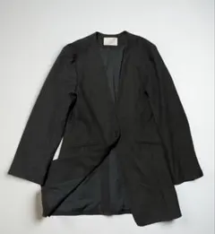 セルフォード CELFORD ノーカラー　ジャケット　ロング　ブラック　38