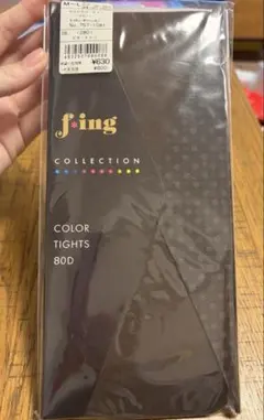 カラータイツ　ブラウン　80デニール　FUKUSUKE 福助