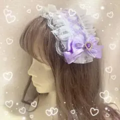 【ハンドメイド】リボンヘッドドレス パープル