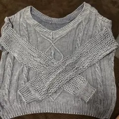 GYDA グレー ケーブルニットセーター M