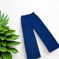 イオントップバリュー デニム ワイドパンツ ネイビーＳ