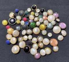 昭和レトロ　アンティーク　装飾ボタン　パール系　多色　70個