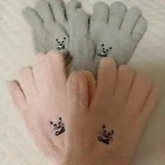 新品未使用 猫刺繍 手袋 2点セット