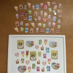 フレークシール　キラキラ　動物　くま　スイーツ　食べ物　平成女児　レトロ　セット