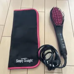 ブラシヘアアイロン 黒・ピンク 温度調整機能付き