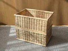 無印良品 重なるブリ材 収納 かご 2個セット