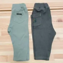 SiShuNon パンツ　80cm セット　グリーン　カーキ　保育園着　ボトムス