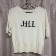 JILL by JILL STUARTセーター 半袖ロゴジャカードビジューニット
