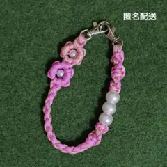 ハンドメイド パラコード ハンドストラップ ピンク