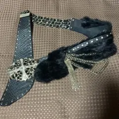 Rare クロコダイル ミックスレザー レザー スタッズ ブレスレット