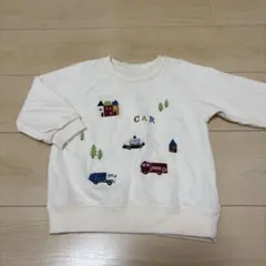 美品　プティマイン　車刺繍　トレーナー　100