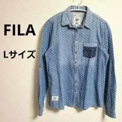 ☆希少☆FILA フィラ デニムシャツ 長袖 ワンポイント レディース Lサイズ