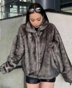 グレー ファーコート