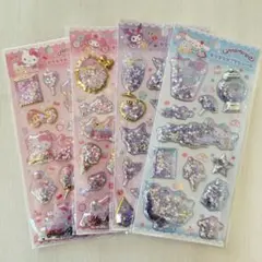 サンリオ　キラキラカプセルシール　キティ　マイメロ　クロミ　シナモロール　4点