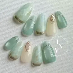 ♥春 入学式 うる艶 ブライダル 天然石 マグネット ニュアンスネイルチップ