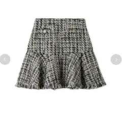 【LILY BROWN】リリーブラウン フリンジツイードミニスカート