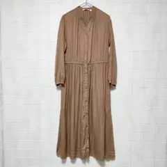 UNIQLO ユニクロ (M)　Vネック ロングシャツワンピース