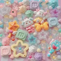 デコパーツアソート ❁⃘ ホイップデコ ガチャ詰めポーチ デコパーツ リボン