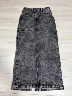 MOUSSY デニムタイトスカート ブラックグレー