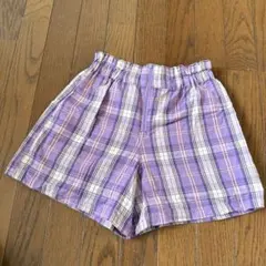 BABYDOLL パープル チェック 半ズボン