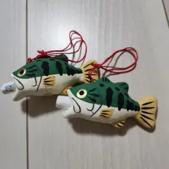 ブラックバス 釣りみくじ 置物 2個セット