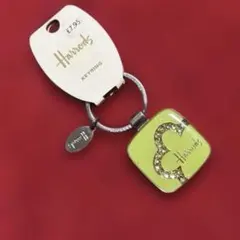 【未使用】Harrods キーリング ライムグリーン イギリス ロンドン