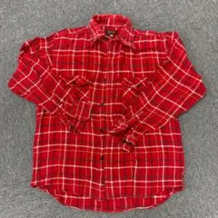 90s BIG JOHN 赤チェック ネルシャツ M 古着のサムネイル