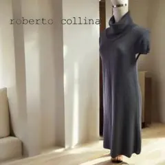 ロベルトコリーナ ニットAライン ワンピース ハイネック グレー Sサイズのサムネイル