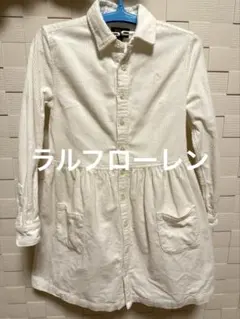 ポロラルフローレン　コーデュロイホワイト長袖ワンピース