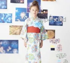 アンパサンド　浴衣　セパレート　110cm 女の子　　あじさい柄のサムネイル