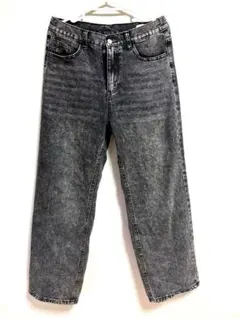 ブラックデニム M ストレートパンツ ハイウエスト レディース デイジー