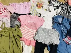 ベビー服18点セットまとめ売り❤️女の子❤️スカートTシャツワンピボーダー90cm❤️