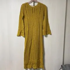 ス*様 ZARA かぎ編みロングワンピース