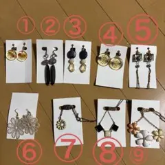 押し花入り透明円形　イヤリング　ネックレス　ピアス　アクセサリー　1つ売り