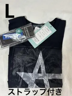 【新品・ストラップ付】スターダム　Tシャツ　なつぽい選手　ブラック L なつぽい
