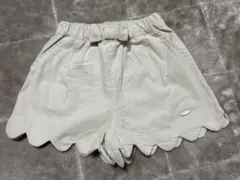 プティマインクリーム色 スカラップ ショートパンツ 90(S)
