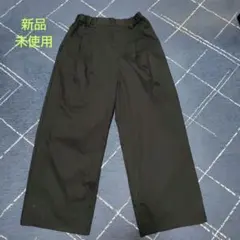 studioCLIP レディース ブラック タックストレートチノパンツ