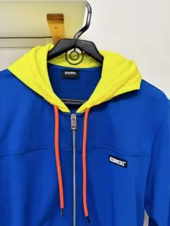 DIESEL フルジップ パーカー 青/黄
