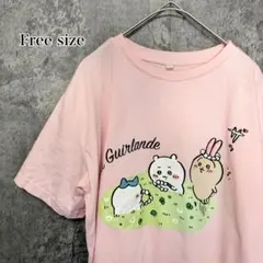 ちいかわ Tシャツ ピンク フリーサイズ キャラクター アニメのサムネイル