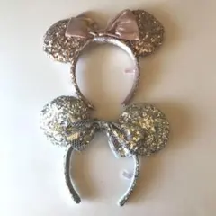 ディズニーカチューシャ ピンク&シルバー 2色セット