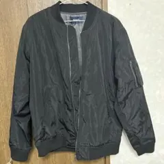 NAVYブラックMA-1ボンバージャケット XL(L相当)ナイロン軽量フードなし