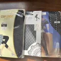 黒のレギンスとタイツの3点 セット