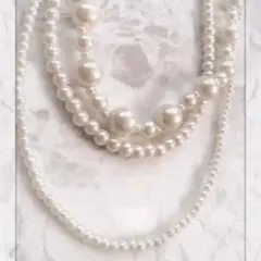 【未使用】3連パール ネックレス フォーマル 結婚式 オケージョン
