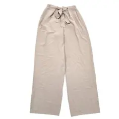 ZARA ワイドパンツ ベージュ（M）ウエストリボン ハイウエスト きれいめ